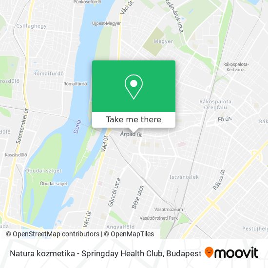 Natura kozmetika - Springday Health Club map