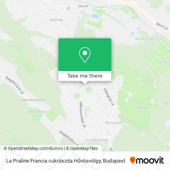 La Praline Francia cukrászda Hűvösvölgy map