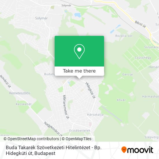 Buda Takarék Szövetkezeti Hitelintézet - Bp. Hidegkúti út map