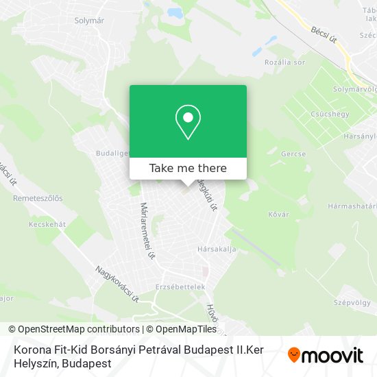 Korona Fit-Kid Borsányi Petrával Budapest II.Ker Helyszín map