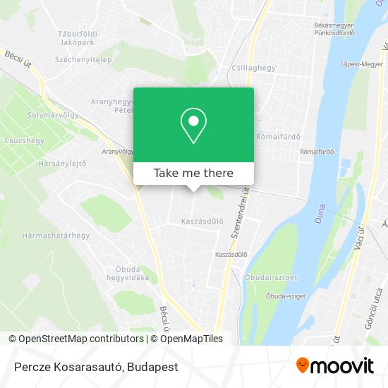 Percze Kosarasautó map