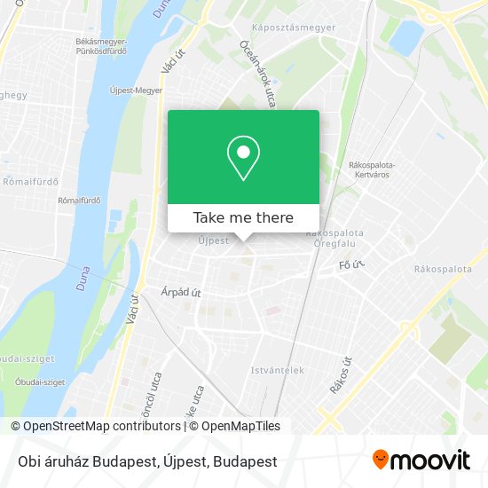 Obi áruház Budapest, Újpest map