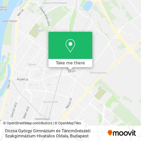 Dózsa György Gimnázium és Táncművészeti Szakgimnázium Hivatalos Oldala map