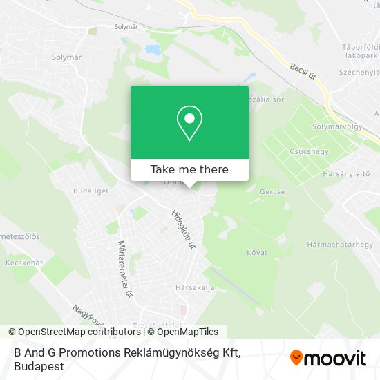 B And G Promotions Reklámügynökség Kft map