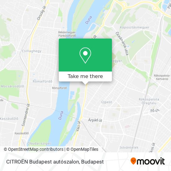 CITROËN Budapest autószalon map