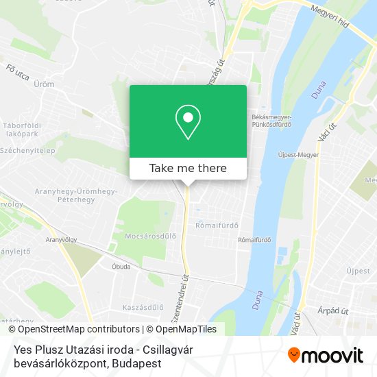 Yes Plusz Utazási iroda - Csillagvár bevásárlóközpont map
