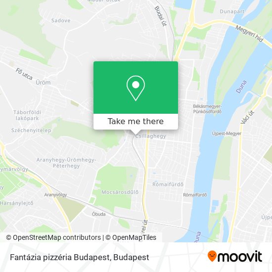 Fantázia pizzéria Budapest map