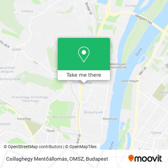 Csillaghegy Mentőállomás, OMSZ map