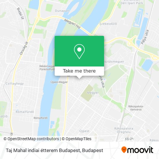 Taj Mahal indiai étterem Budapest map