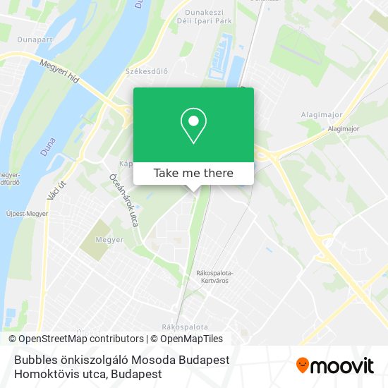 Bubbles önkiszolgáló Mosoda Budapest Homoktövis utca map