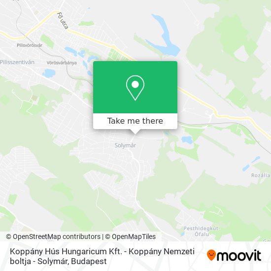 Koppány Hús Hungaricum Kft. - Koppány Nemzeti boltja - Solymár map