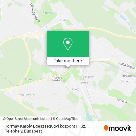 Tormay Károly Egészségügyi központ II. Sz. Telephely map