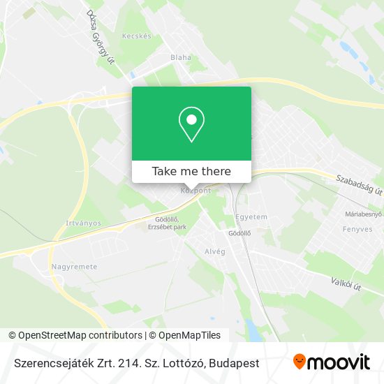 Szerencsejáték Zrt. 214. Sz. Lottózó map