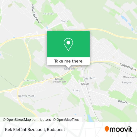 Kék Elefánt Bizsubolt map