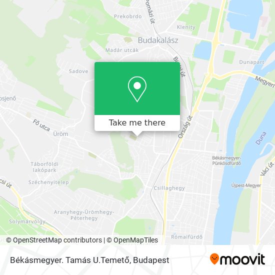 Békásmegyer. Tamás U.Temető map