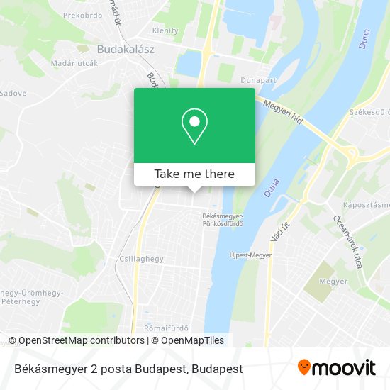 Békásmegyer 2 posta Budapest map
