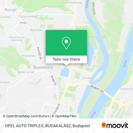 OPEL AUTÓ TRIPLEX, BUDAKALÁSZ map