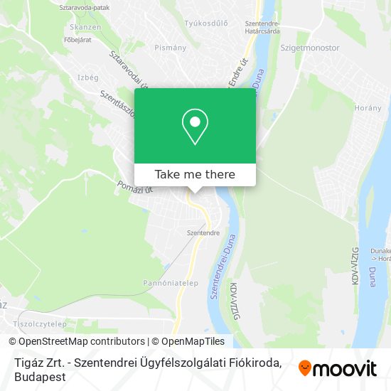 Tigáz Zrt. - Szentendrei Ügyfélszolgálati Fiókiroda map