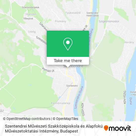 Szentendrei Művészeti Szakközépiskola és Alapfokú Művészetoktatási Intézmény map
