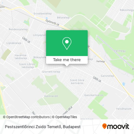 Pestszentlőrinci Zsidó Temető map