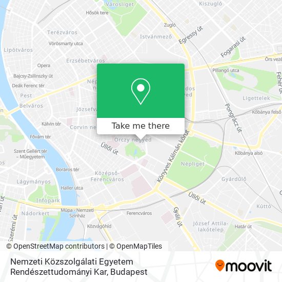 Nemzeti Közszolgálati Egyetem Rendészettudományi Kar map
