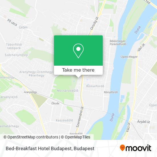 Bed-Breakfast Hotel Budapest map