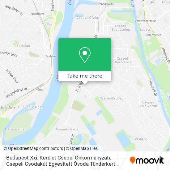 Budapest Xxi. Kerület Csepel Önkormányzata Csepeli Csodakút Egyesített Óvoda Tündérkert Tagóvodája map