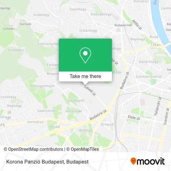 Korona Panzió Budapest map