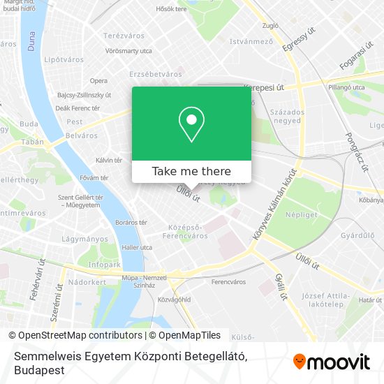 Semmelweis Egyetem Központi Betegellátó map