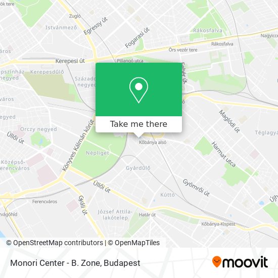 Monori Center - B. Zone map
