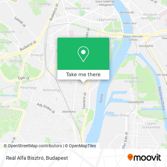 Reál Alfa Bisztró map
