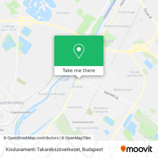 Kisdunamenti Takarékszövetkezet map