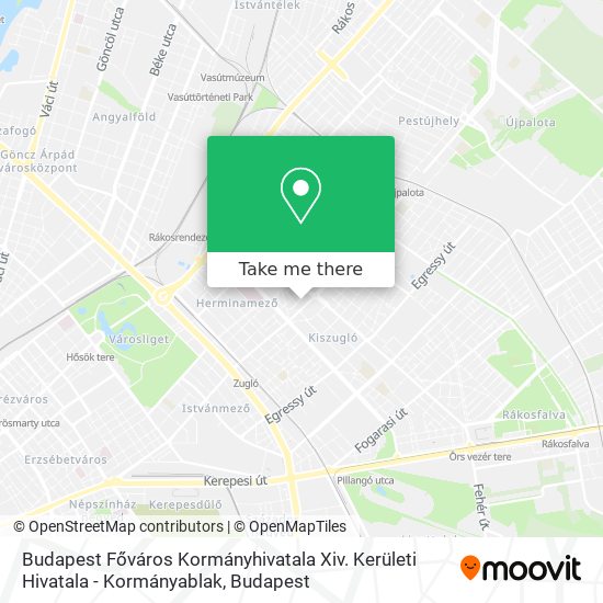 Budapest Főváros Kormányhivatala Xiv. Kerületi Hivatala - Kormányablak map