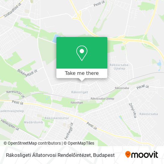 Rákosligeti Állatorvosi Rendelőintézet map