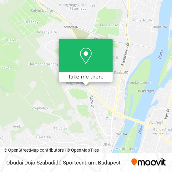 Óbudai Dojo Szabadidő Sportcentrum map