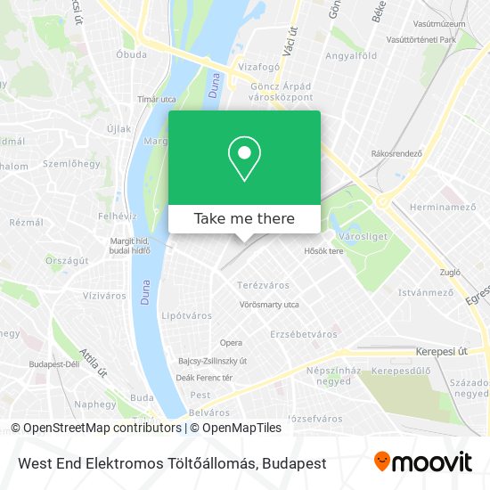 West End Elektromos Töltőállomás map