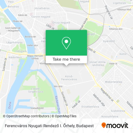 Ferencváros Nyugati Rendező I. Őrhely map