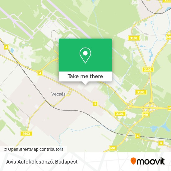 Avis Autókölcsönző map