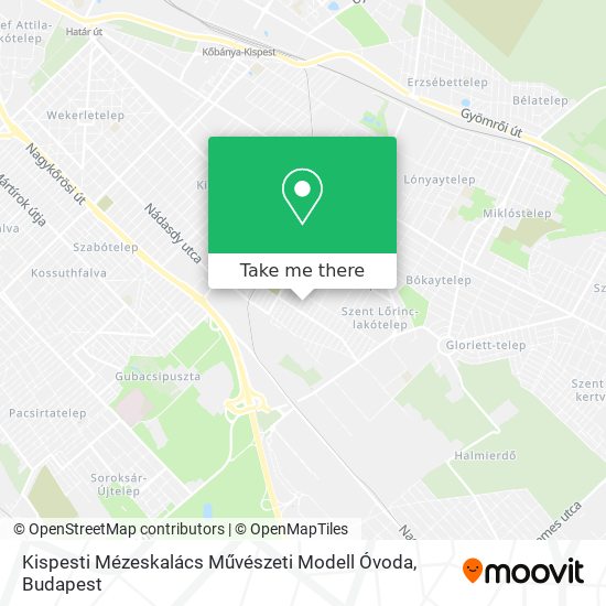 Kispesti Mézeskalács Művészeti Modell Óvoda map