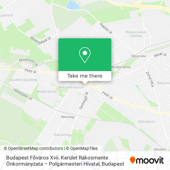 Budapest Főváros Xvii. Kerület Rákosmente Önkormányzata – Polgármesteri Hivatal map