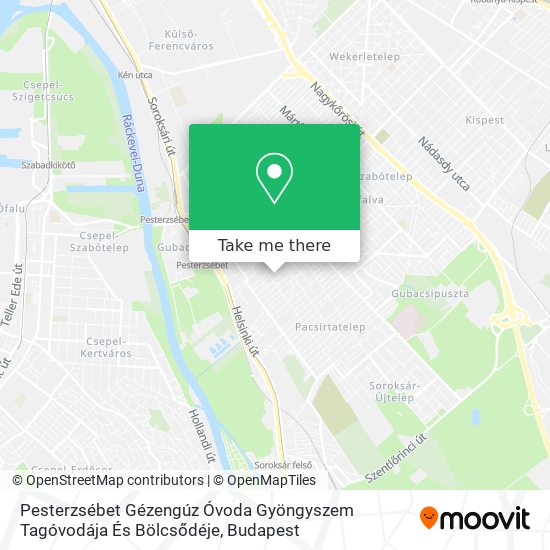 Pesterzsébet Gézengúz Óvoda Gyöngyszem Tagóvodája És Bölcsődéje map