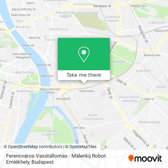 Ferencváros Vasútállomás - Málenkij Robot Emlékhely map
