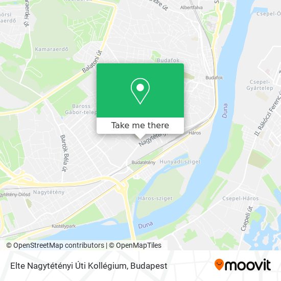 Elte Nagytétényi Úti Kollégium map