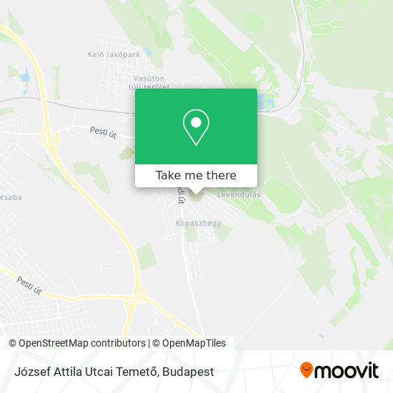 József Attila Utcai Temető map