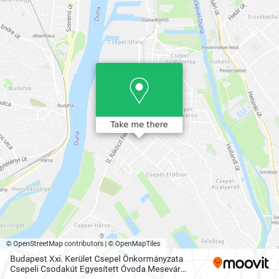 Budapest Xxi. Kerület Csepel Önkormányzata Csepeli Csodakút Egyesített Óvoda Mesevár Tagóvodája map