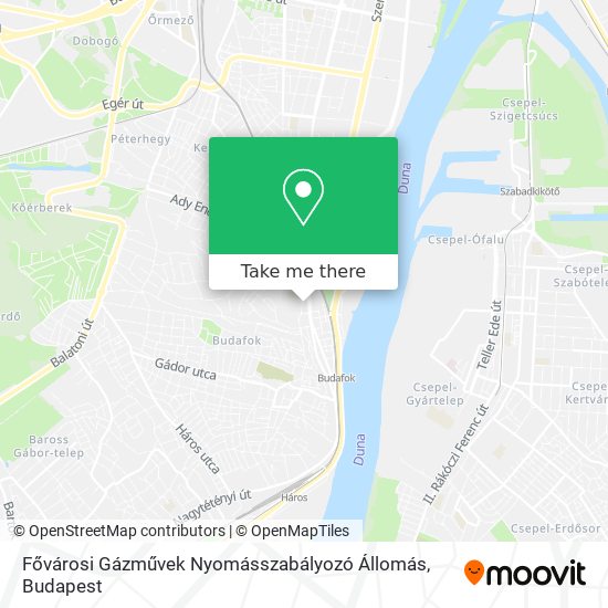 Fővárosi Gázművek Nyomásszabályozó Állomás map