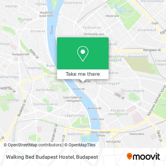 Walking Bed Budapest Hostel map