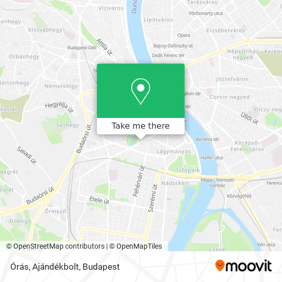 Órás, Ajándékbolt map