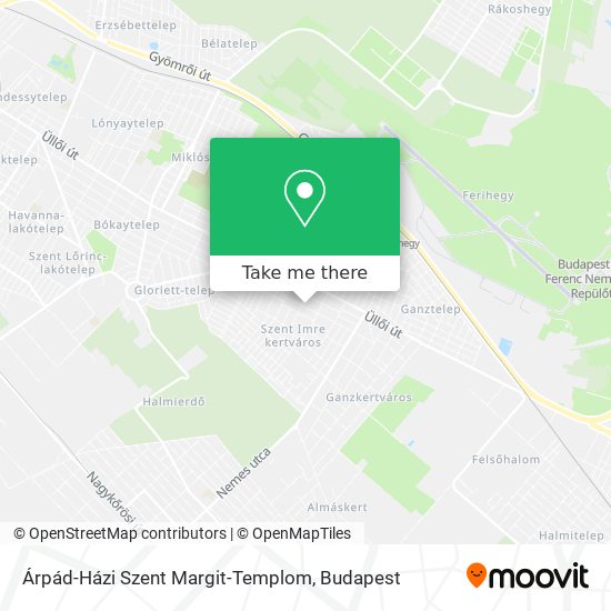 Árpád-Házi Szent Margit-Templom map