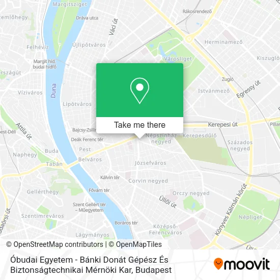 Óbudai Egyetem - Bánki Donát Gépész És Biztonságtechnikai Mérnöki Kar map